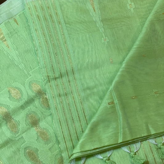 Green Cotton Silk Saree