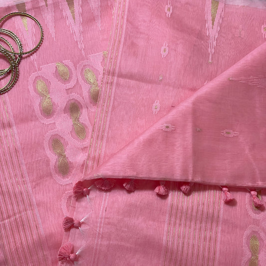 Pink Cotton Silk Saree