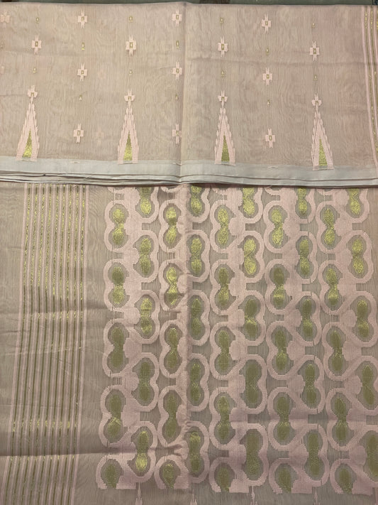 Soft Peach Cotton Silk Saree