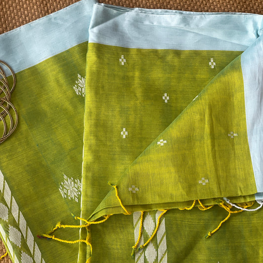 Mehendi Green Mercerised Cotton Saree
