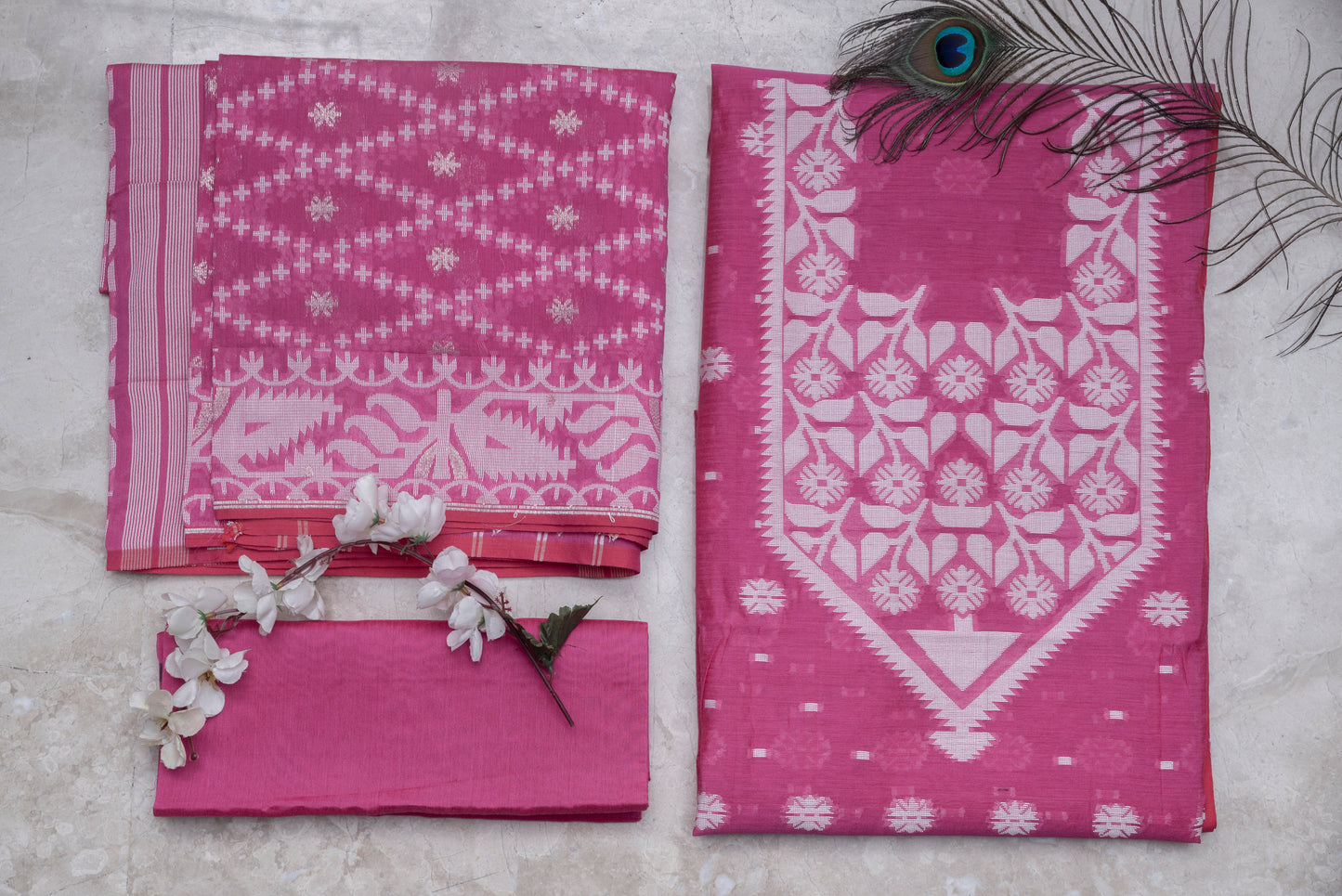 Rani Pink Premium Cotton Silk Suit