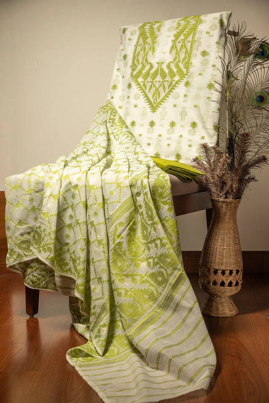 White Premium Cotton Silk Suit