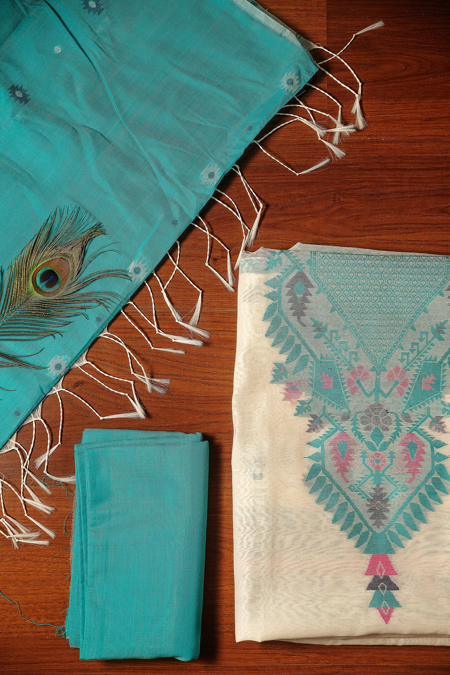 White Signature Cotton Silk Suit