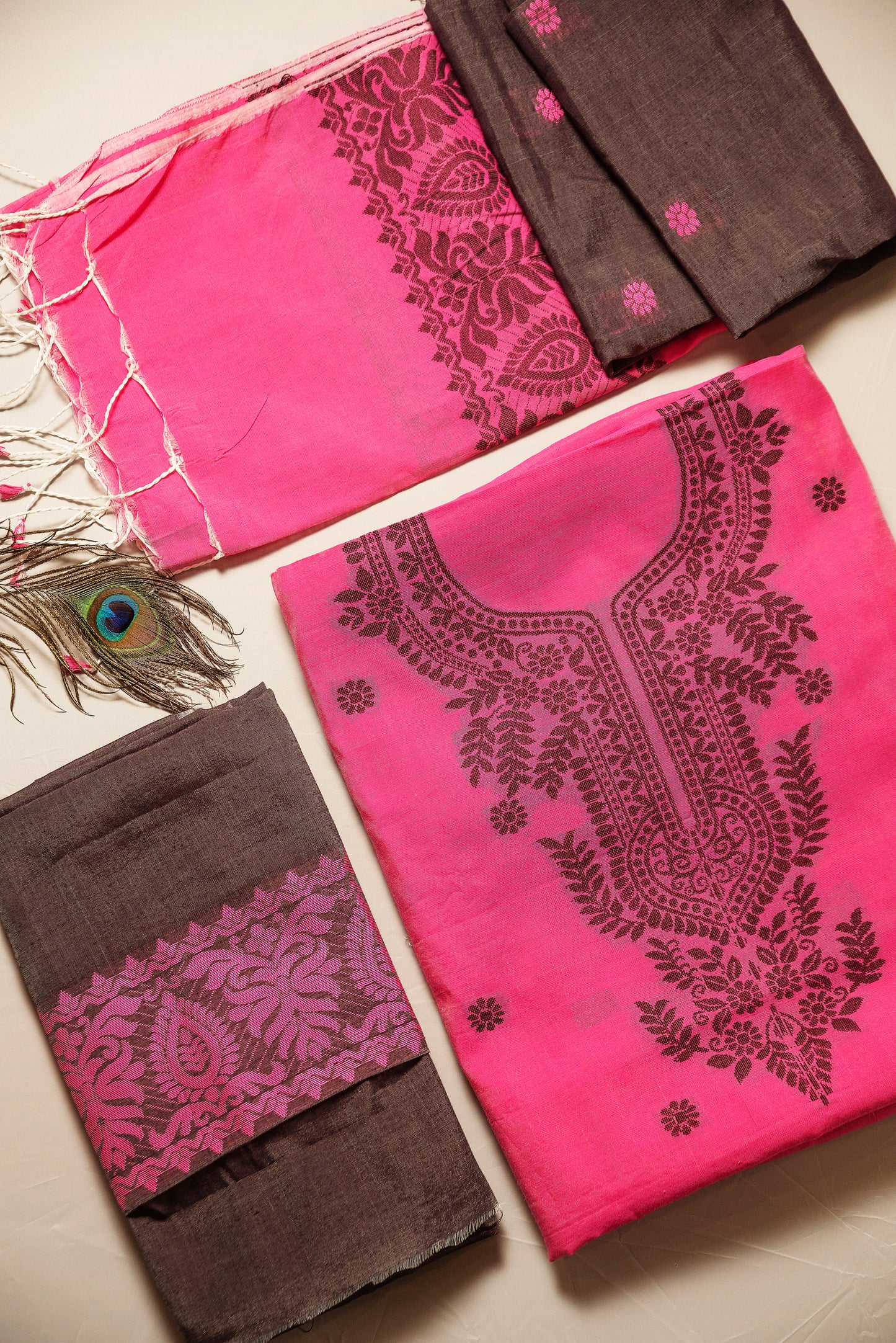 Pink Signature Cotton Silk Suit