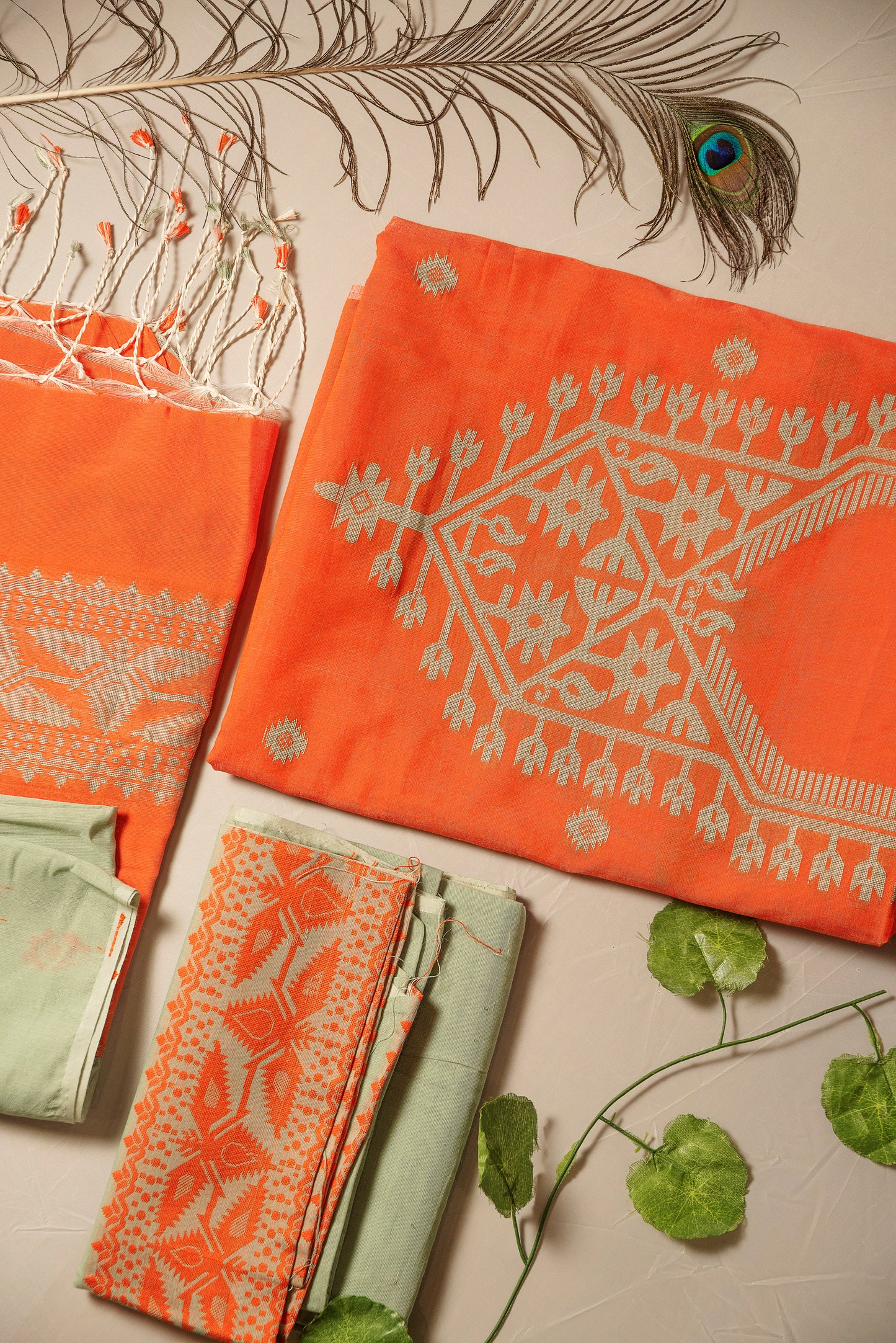 Coral Signature Cotton Silk Suit