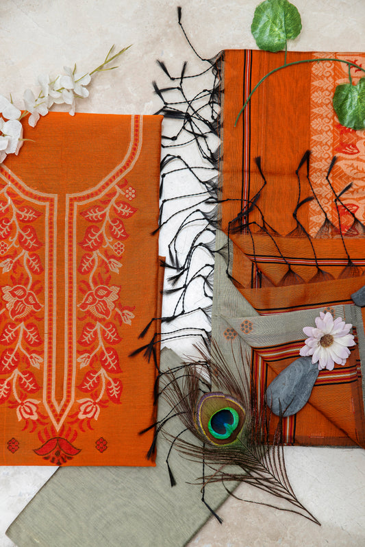 Orange Signature Cotton Silk Suit