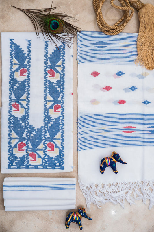 White Handwoven Mul Jamdani B
