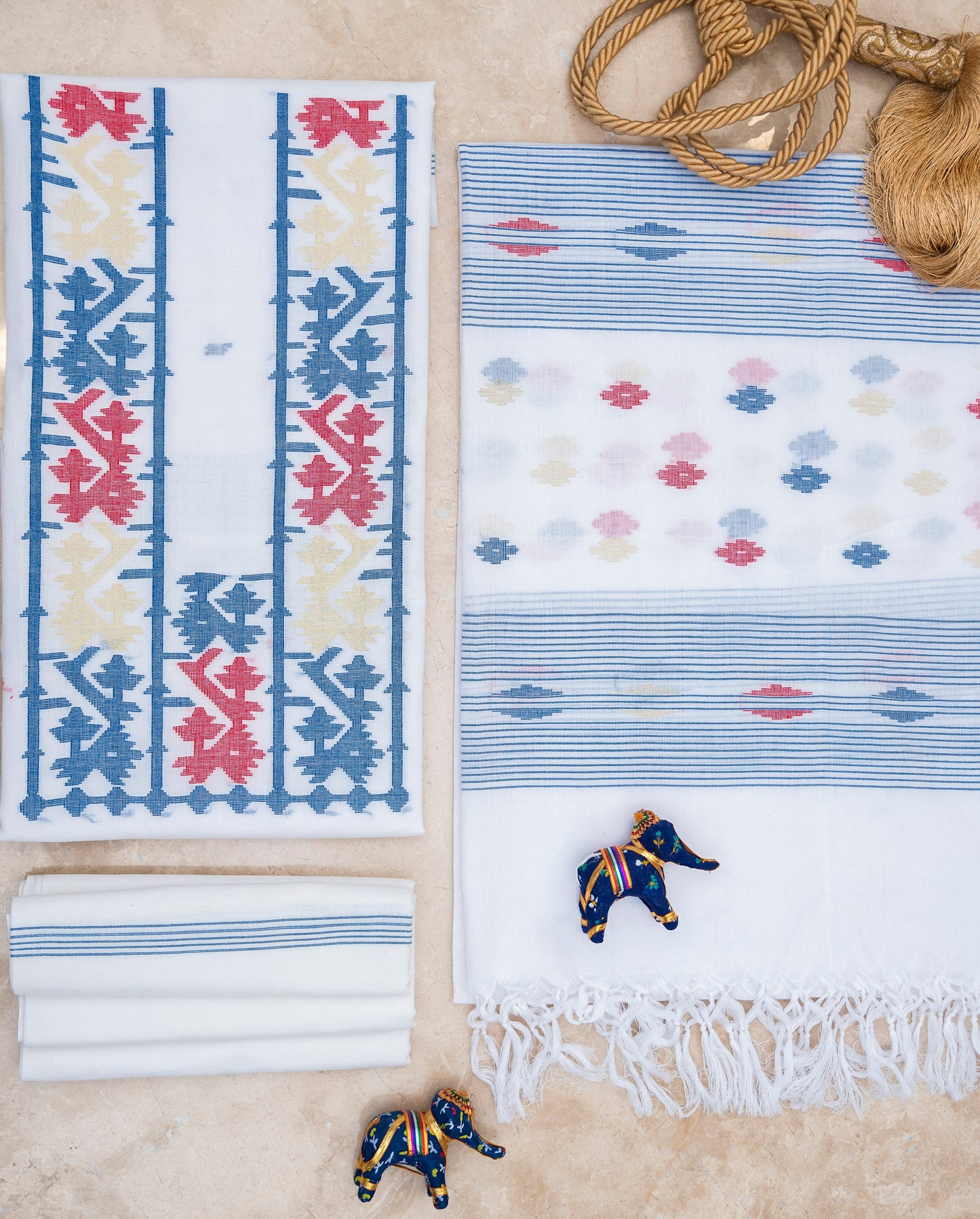 White Handwoven Mul Jamdani A