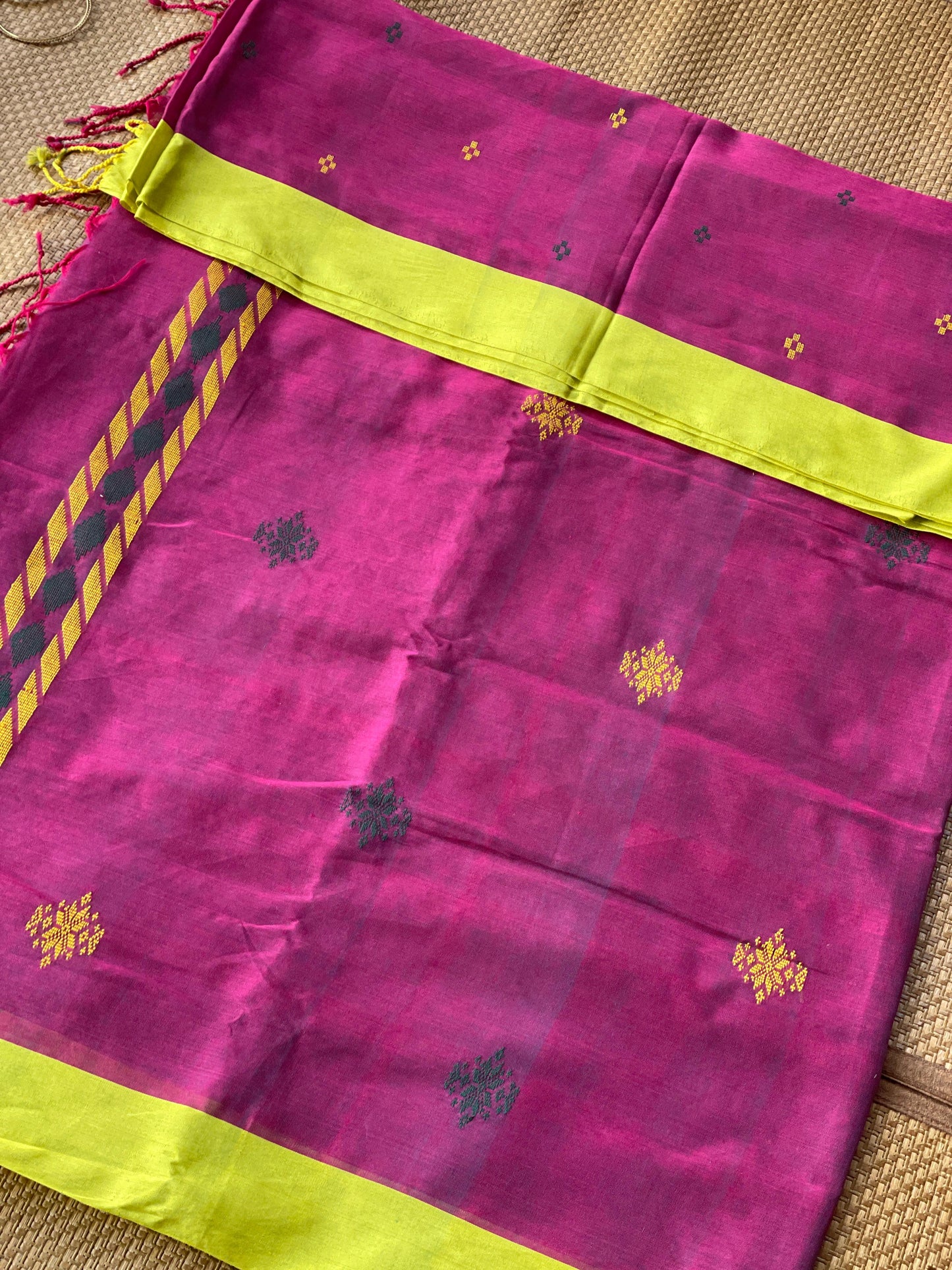 Plum Mercerised Cotton Saree