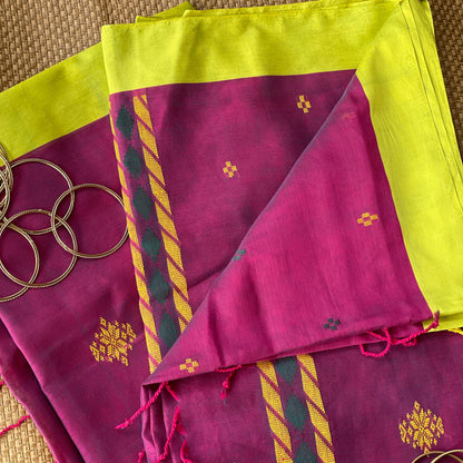 Plum Mercerised Cotton Saree