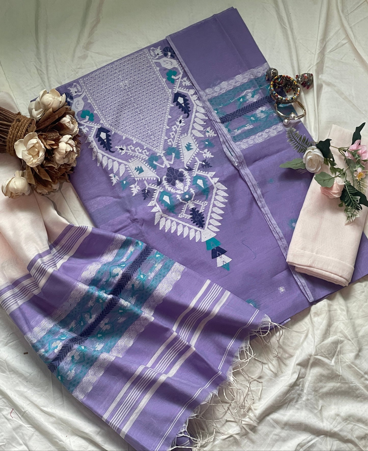 Lavender Signature Cotton Silk Suit