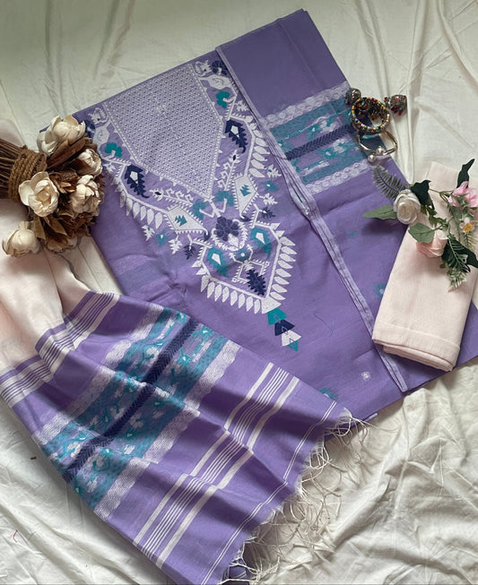 Lavender Signature Cotton Silk Suit