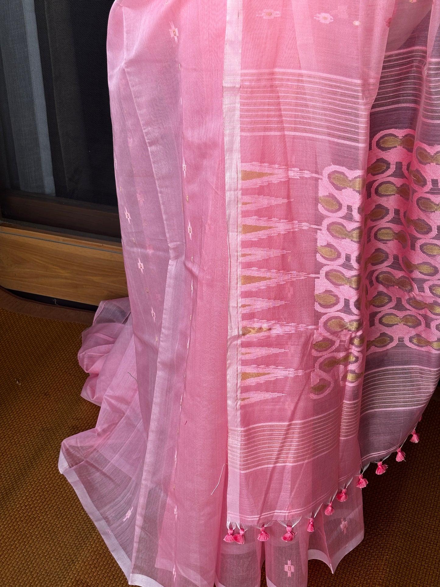 Pink Cotton Silk Saree