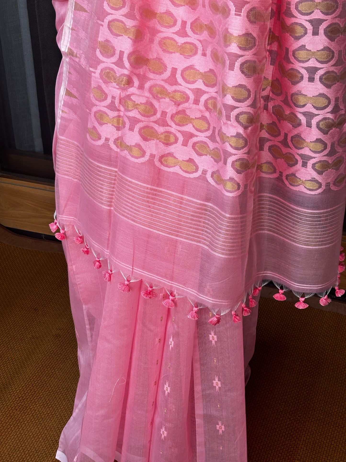 Pink Cotton Silk Saree