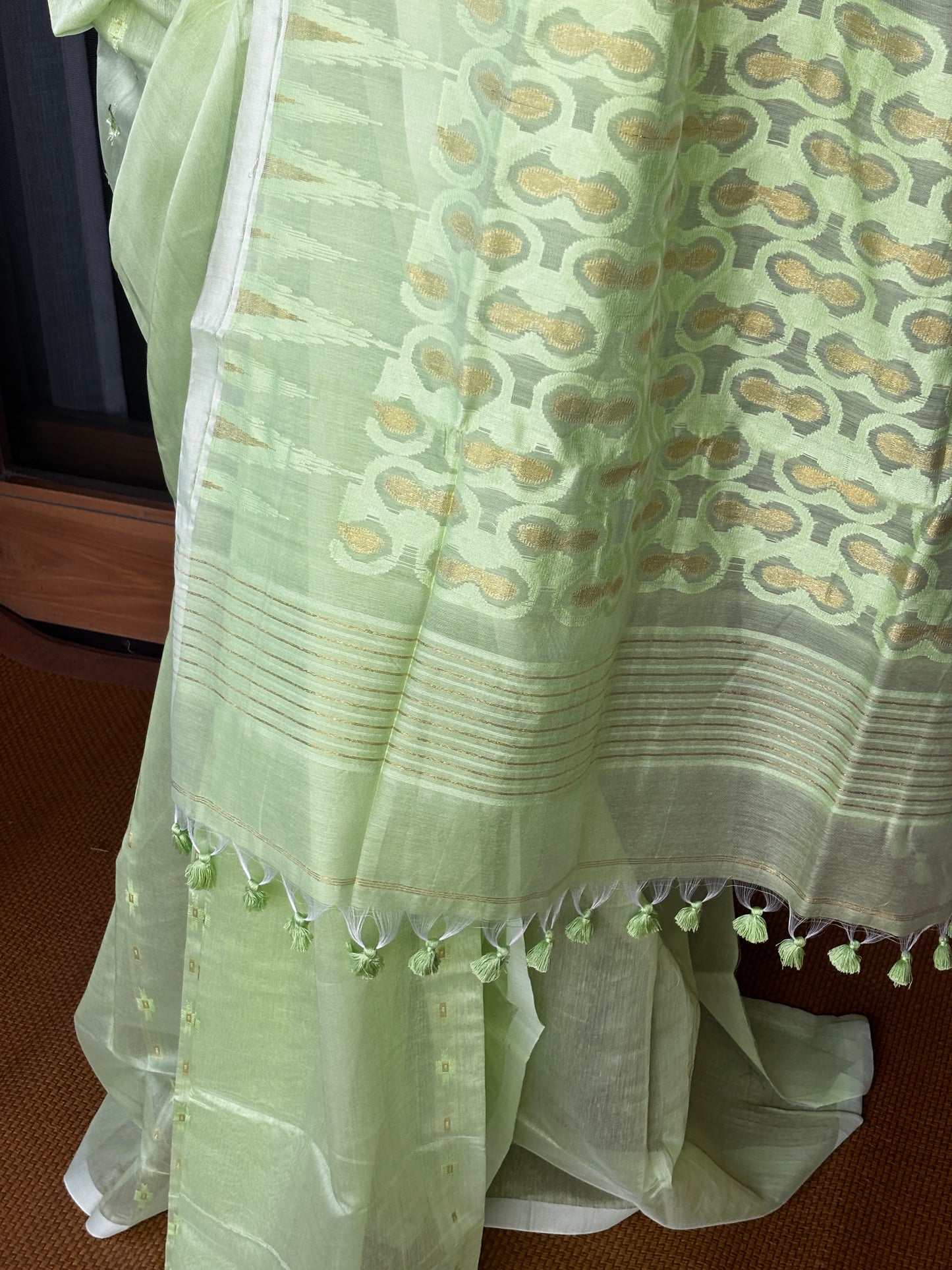 Green Cotton Silk Saree