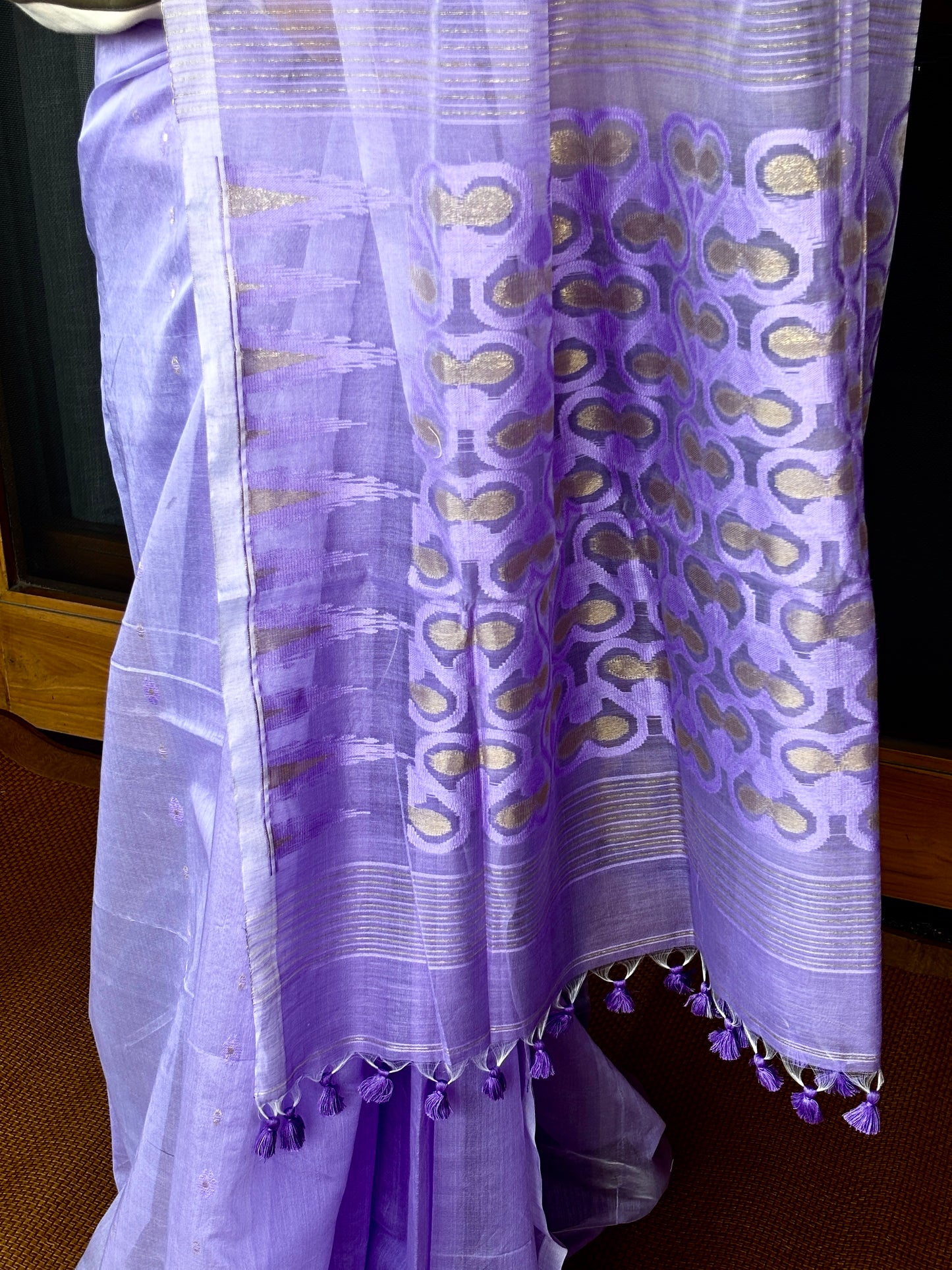 Purple Cotton Silk Saree