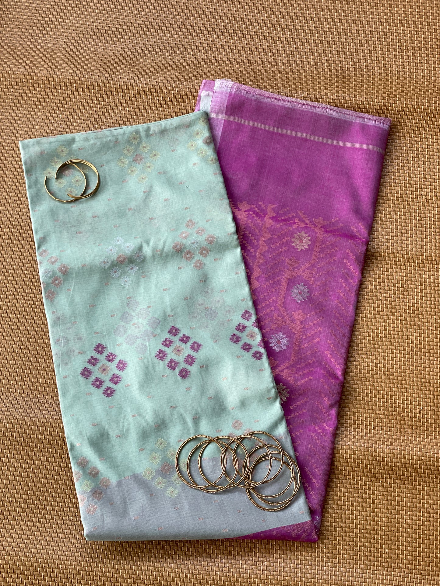 Pastel Pista Cotton Silk Saree With Zari Booti
