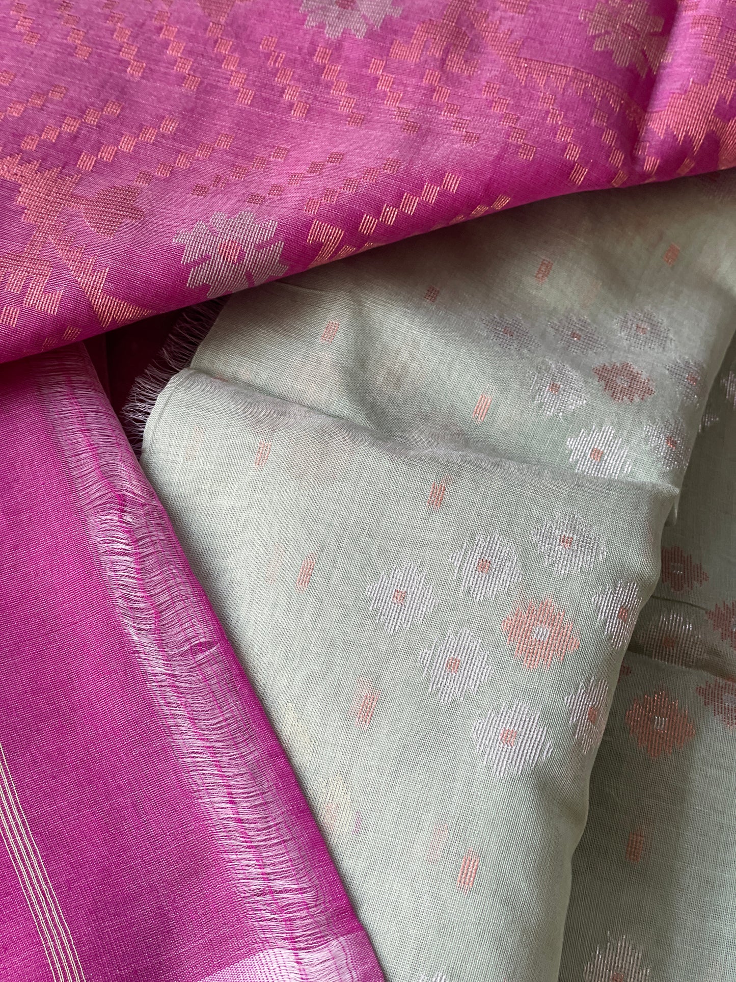 Pastel Pista Cotton Silk Saree With Zari Booti
