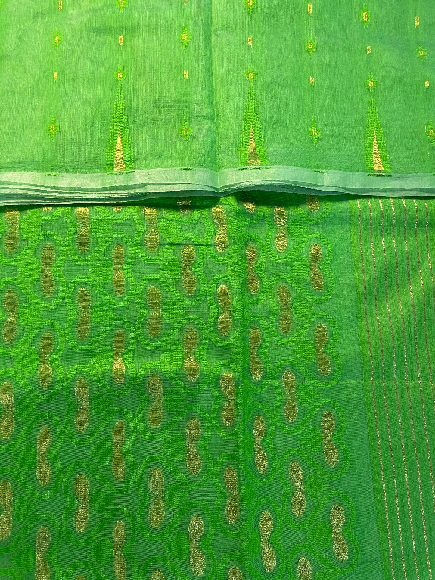 Forest Green Cotton Silk Saree