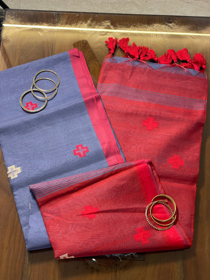 Grey Cotton Saree