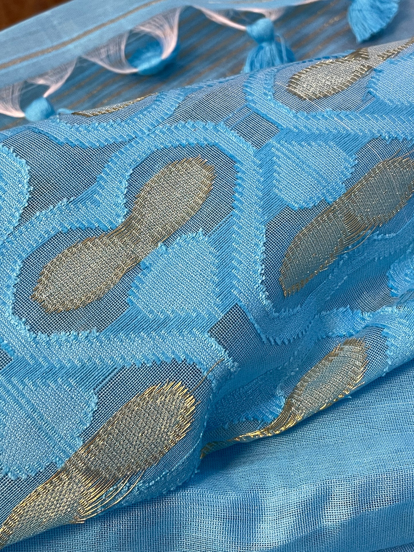 Firozi Cotton Silk Saree