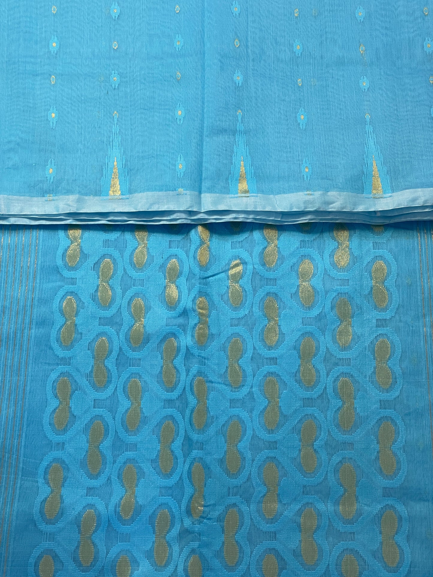 Firozi Cotton Silk Saree
