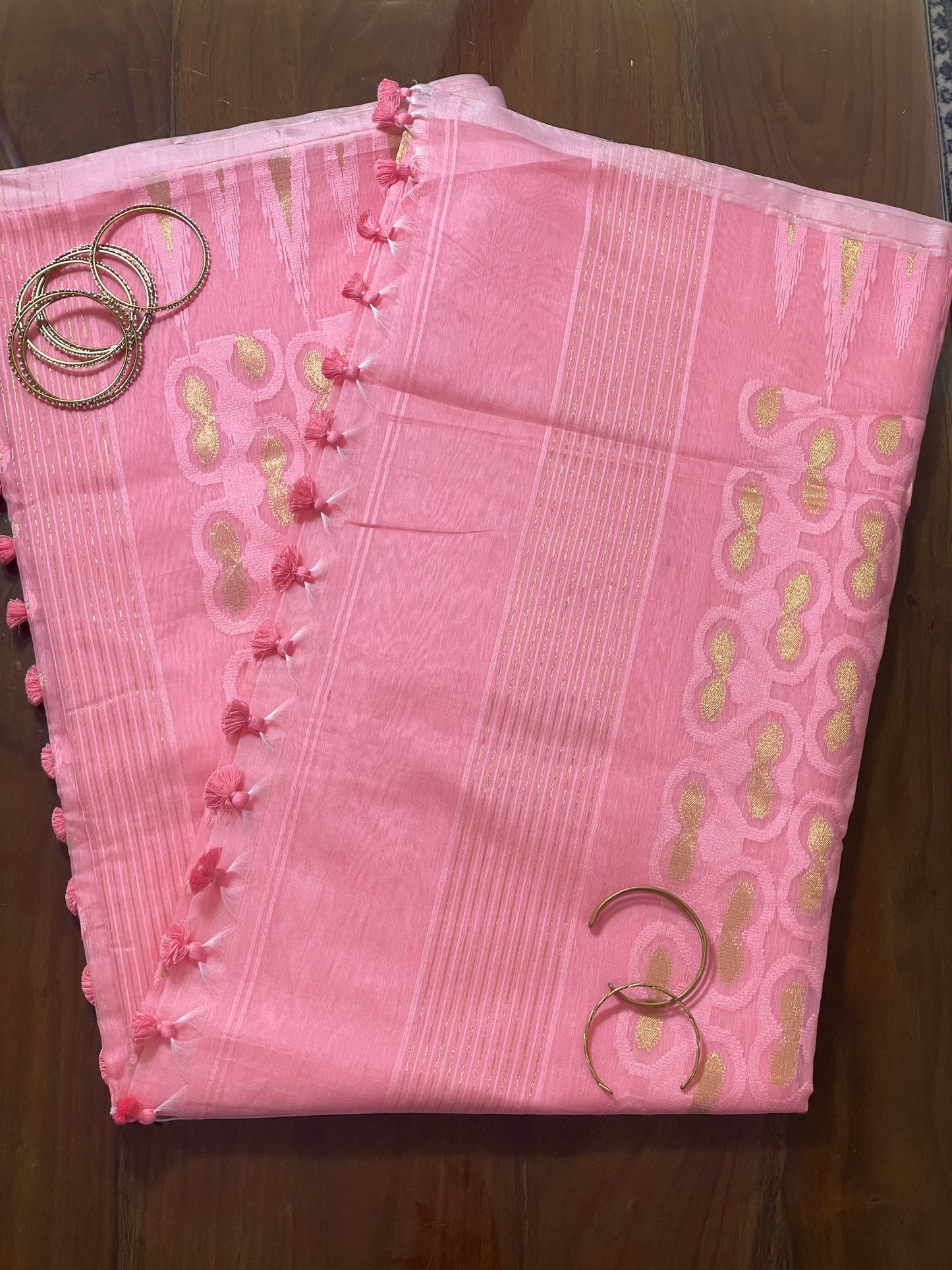 Pink Cotton Silk Saree