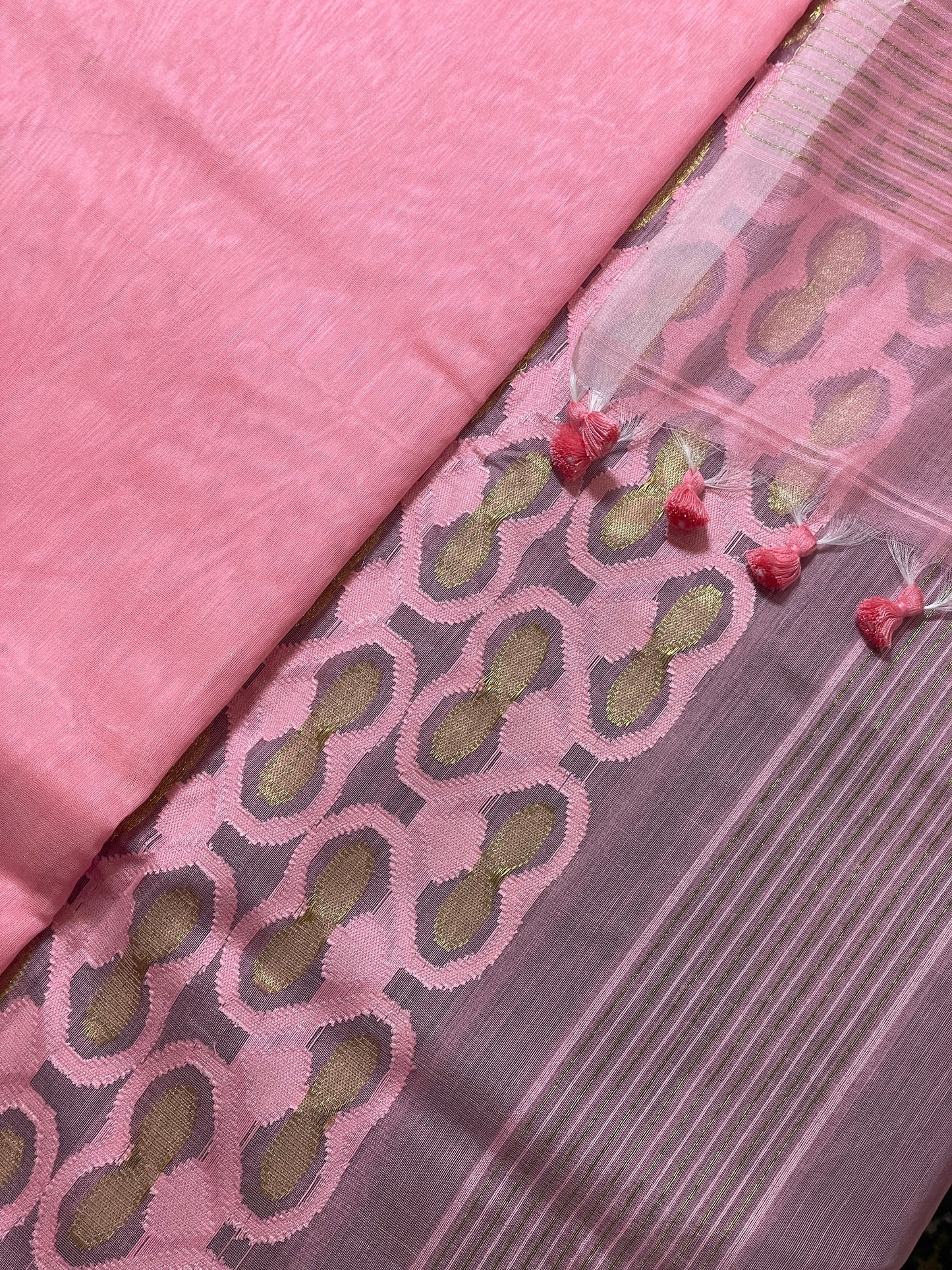Pink Cotton Silk Saree