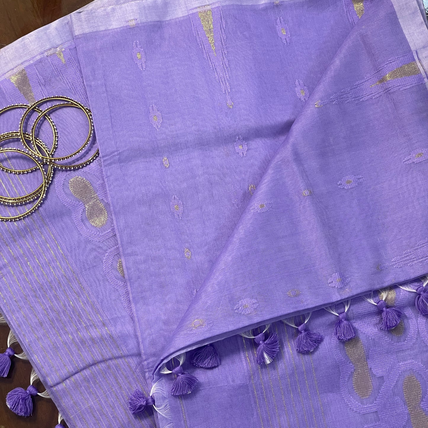 Purple Cotton Silk Saree
