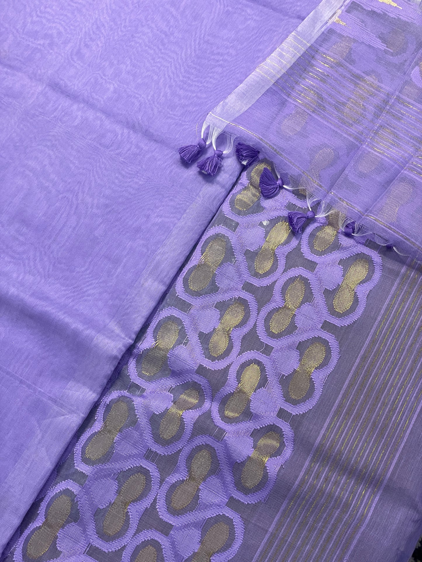 Purple Cotton Silk Saree