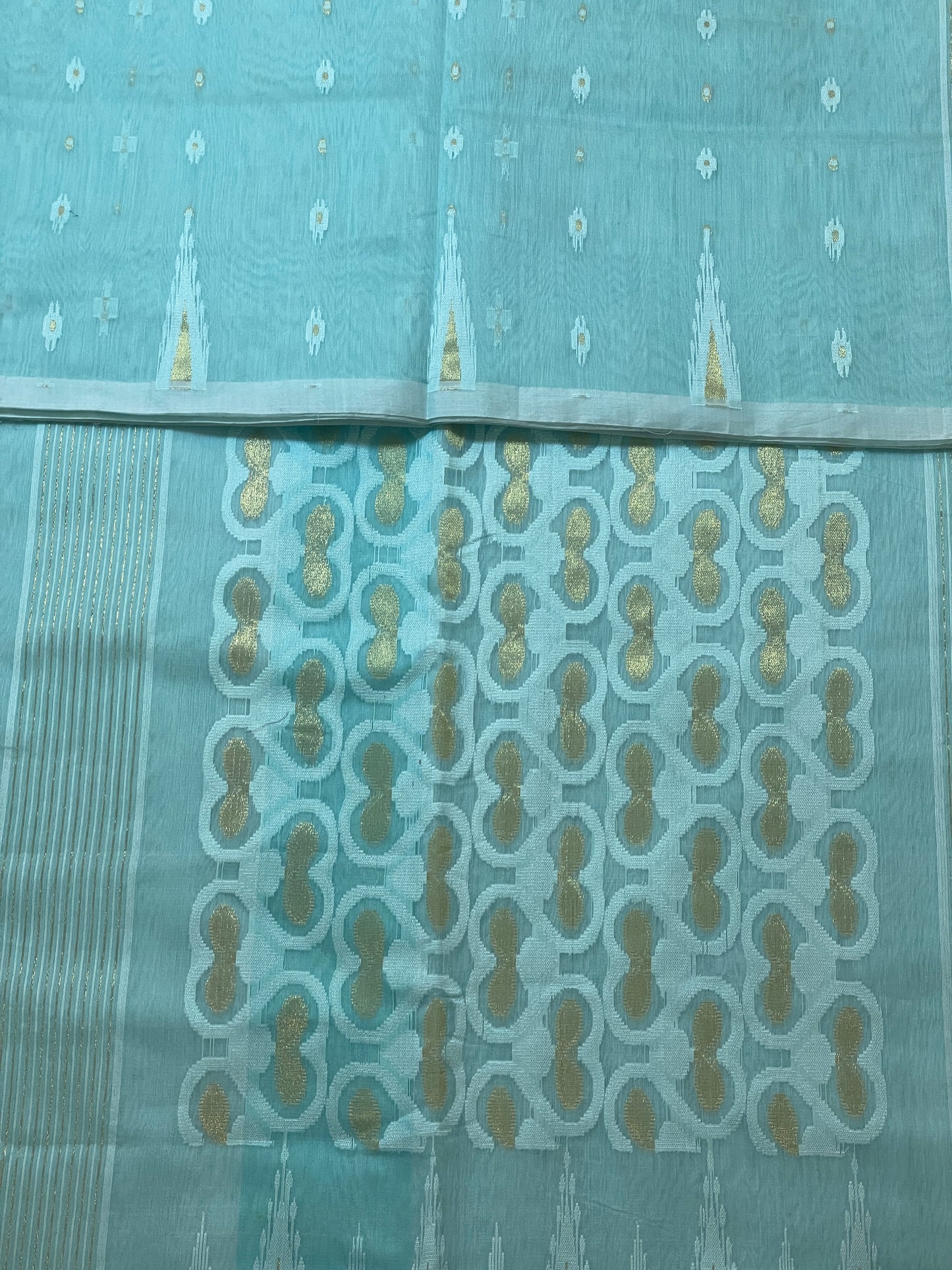 Light Blue Cotton Silk Saree