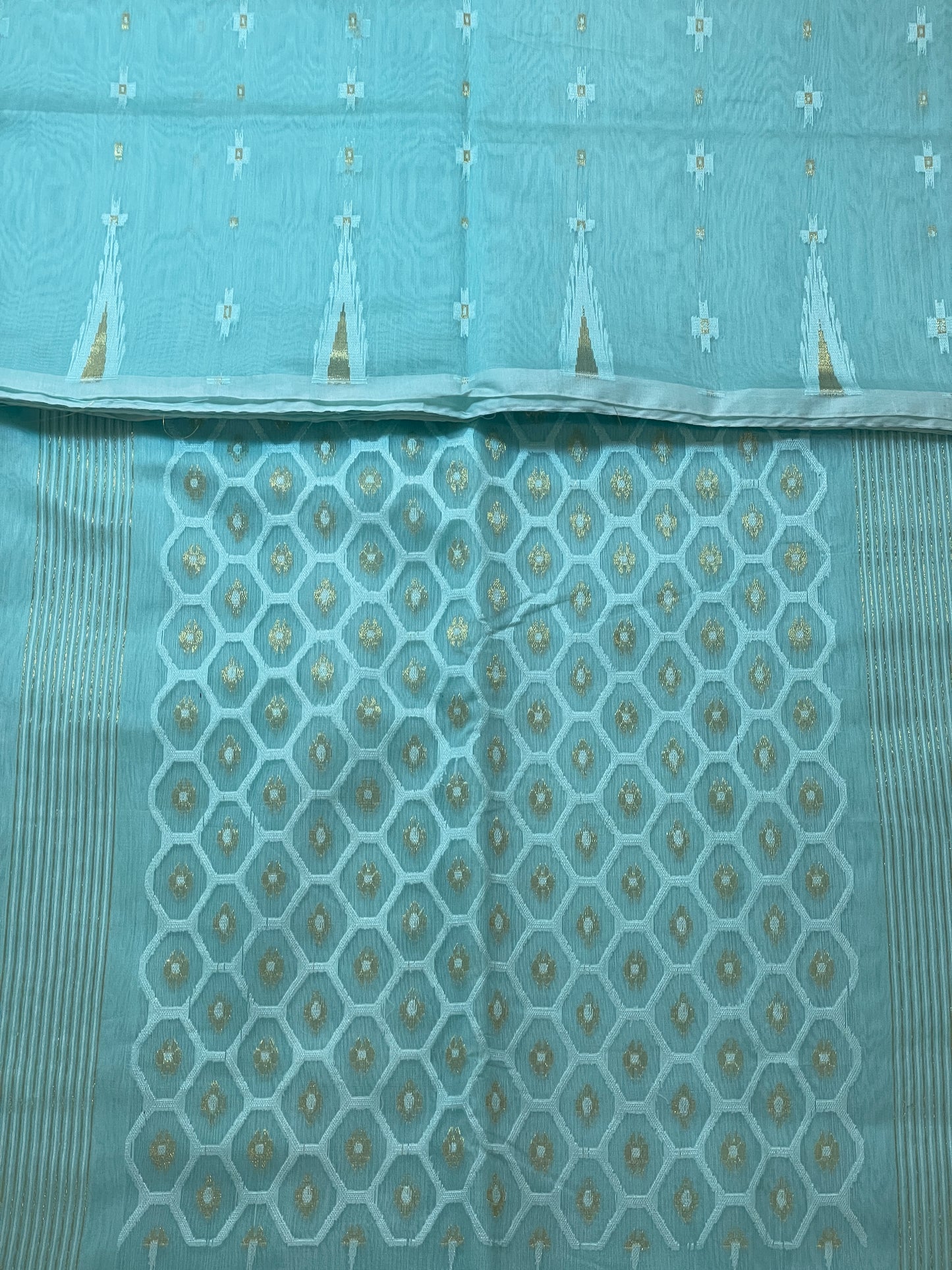 Sky BlueCotton Silk Saree