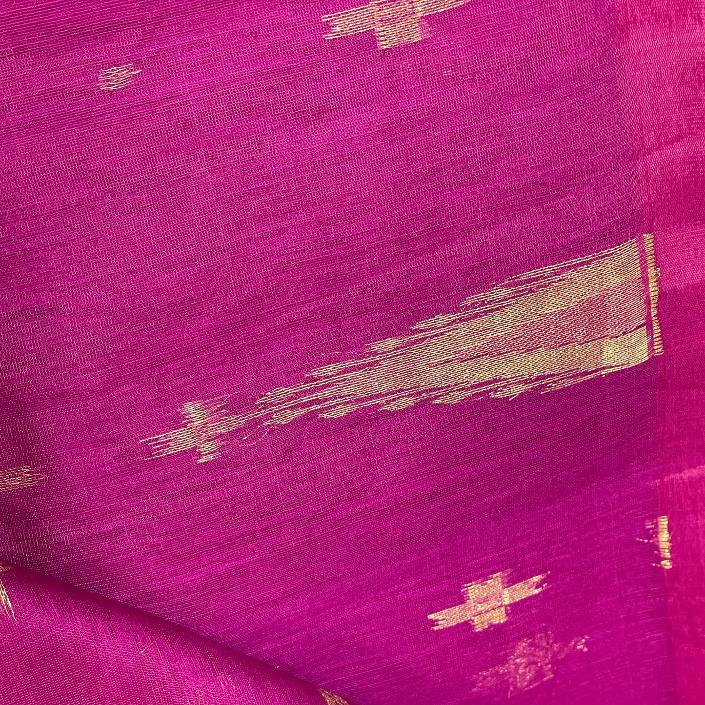 Magenta Pink Cotton Silk Saree With Zari Pallu