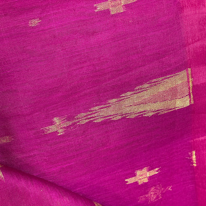 Magenta Pink Cotton Silk Saree With Zari Pallu