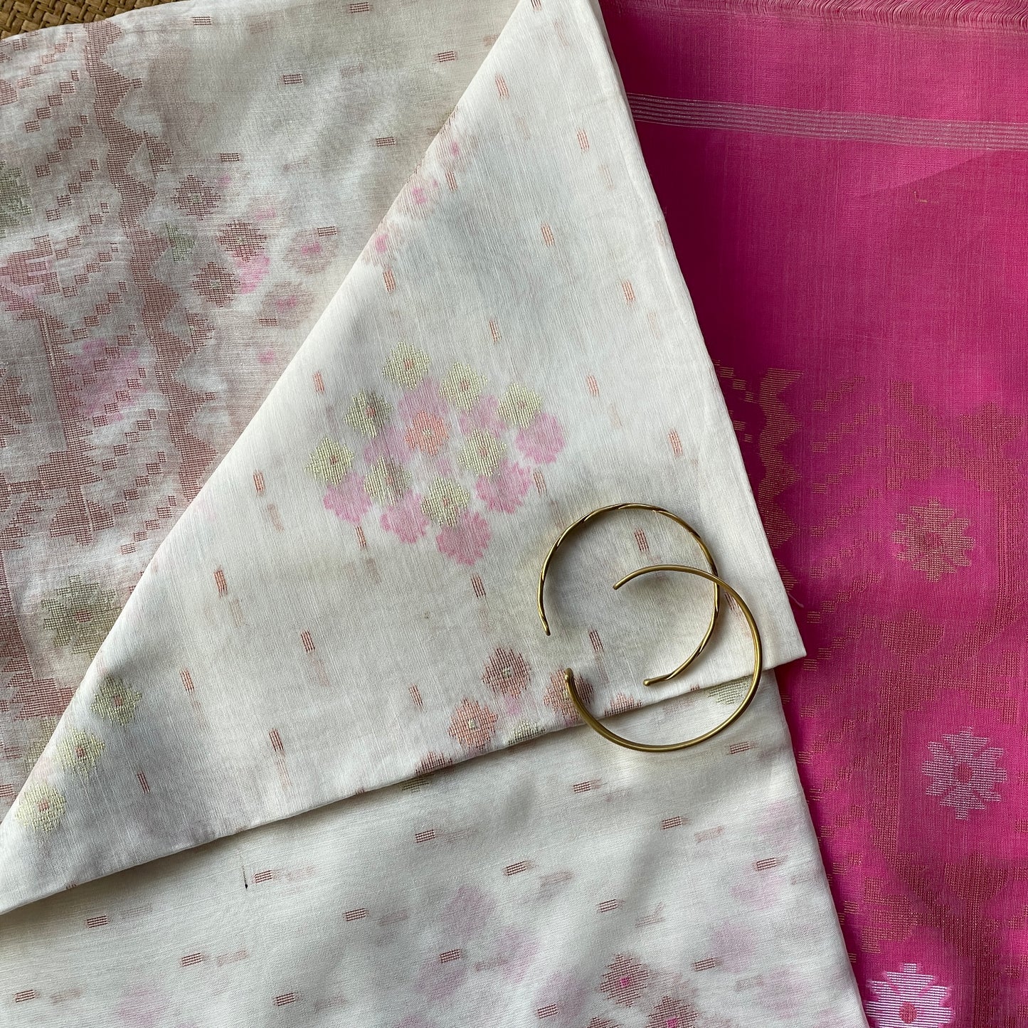 Pearl White Cotton Silk Saree With Zari Booti