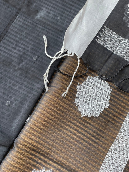 Black Mercerised Cotton Saree