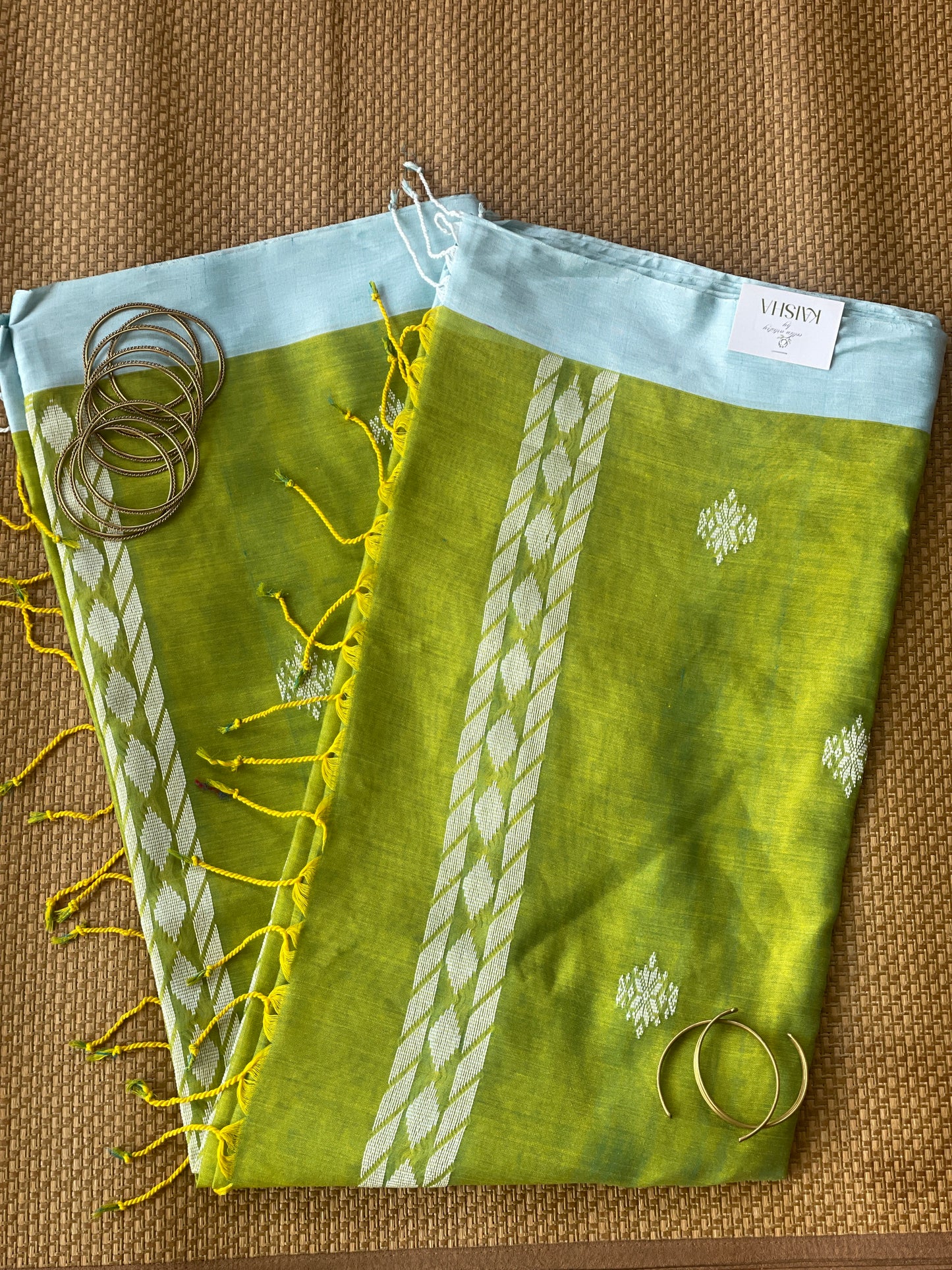 Mehendi Green Mercerised Cotton Saree