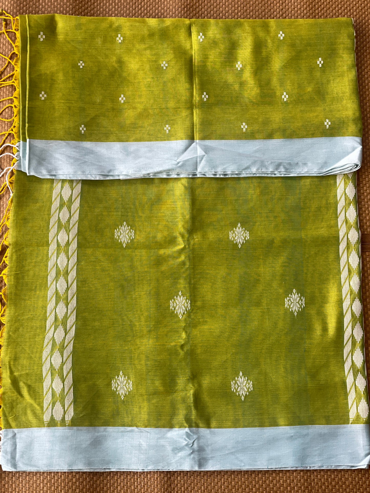 Mehendi Green Mercerised Cotton Saree