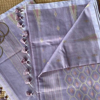 Soft Lavender Cotton Silk Saree