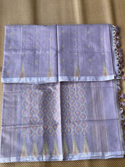 Soft Lavender Cotton Silk Saree