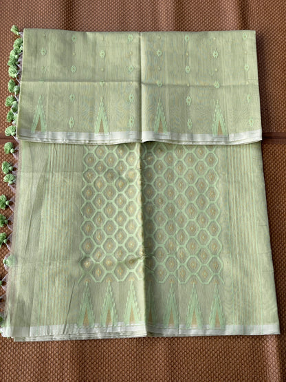 Light Green Cotton Silk Saree