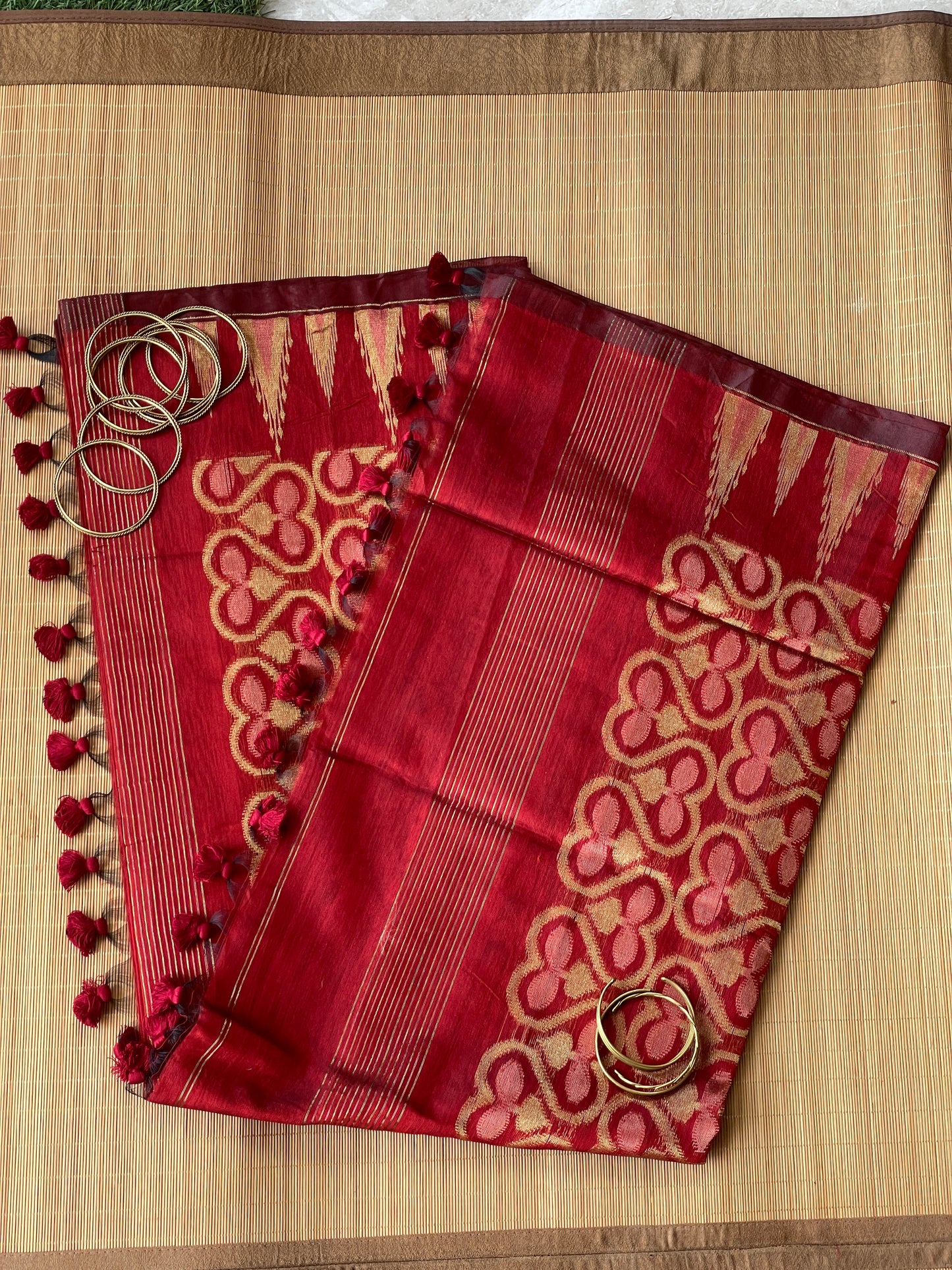 Maroon Dual Zari Cotton Silk Saree