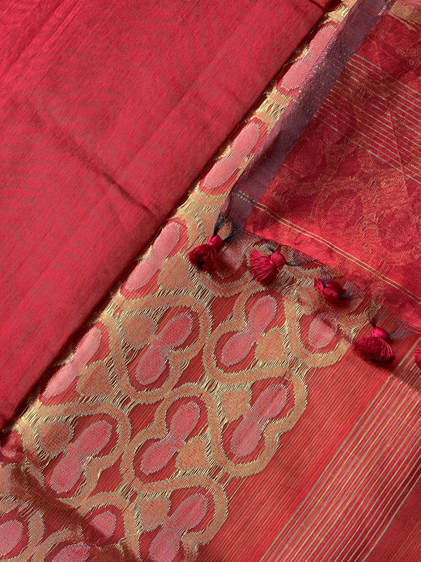 Maroon Dual Zari Cotton Silk Saree