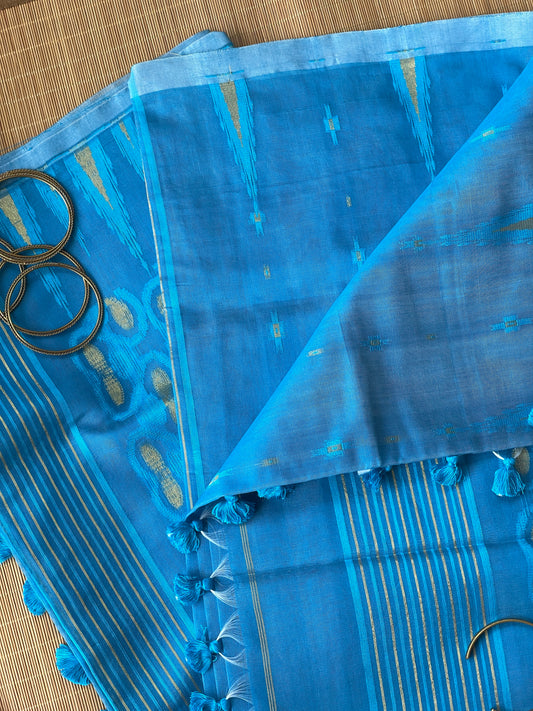 Firozi Cotton Silk Saree