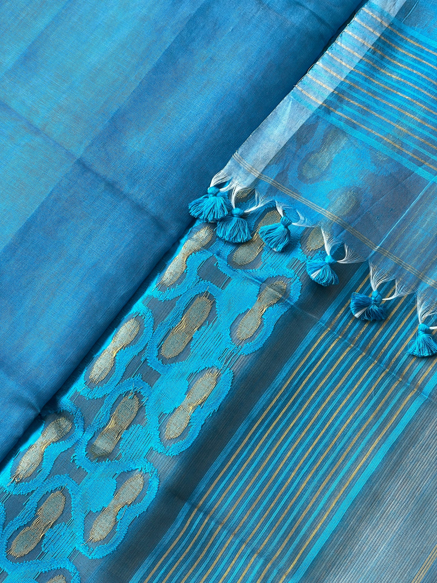 Firozi Cotton Silk Saree