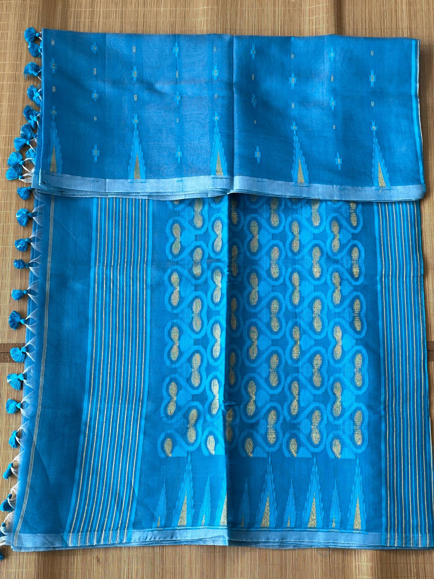 Firozi Cotton Silk Saree
