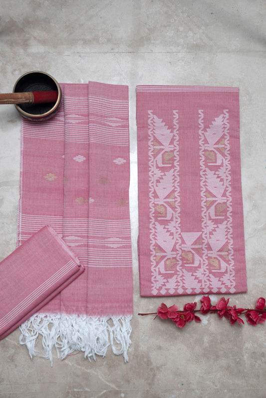 Light Pink Handwoven Mul Jamdani