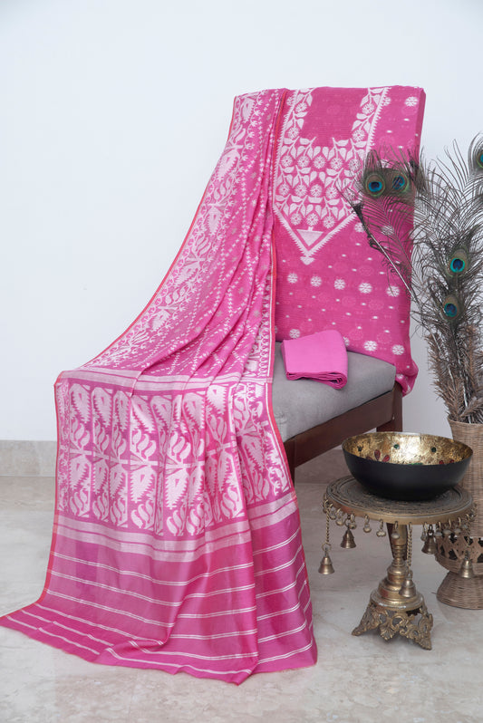 Rani Pink Premium Cotton Silk Suit