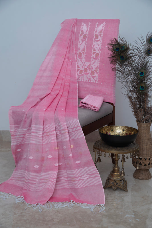 Light Pink Handwoven Mul Jamdani