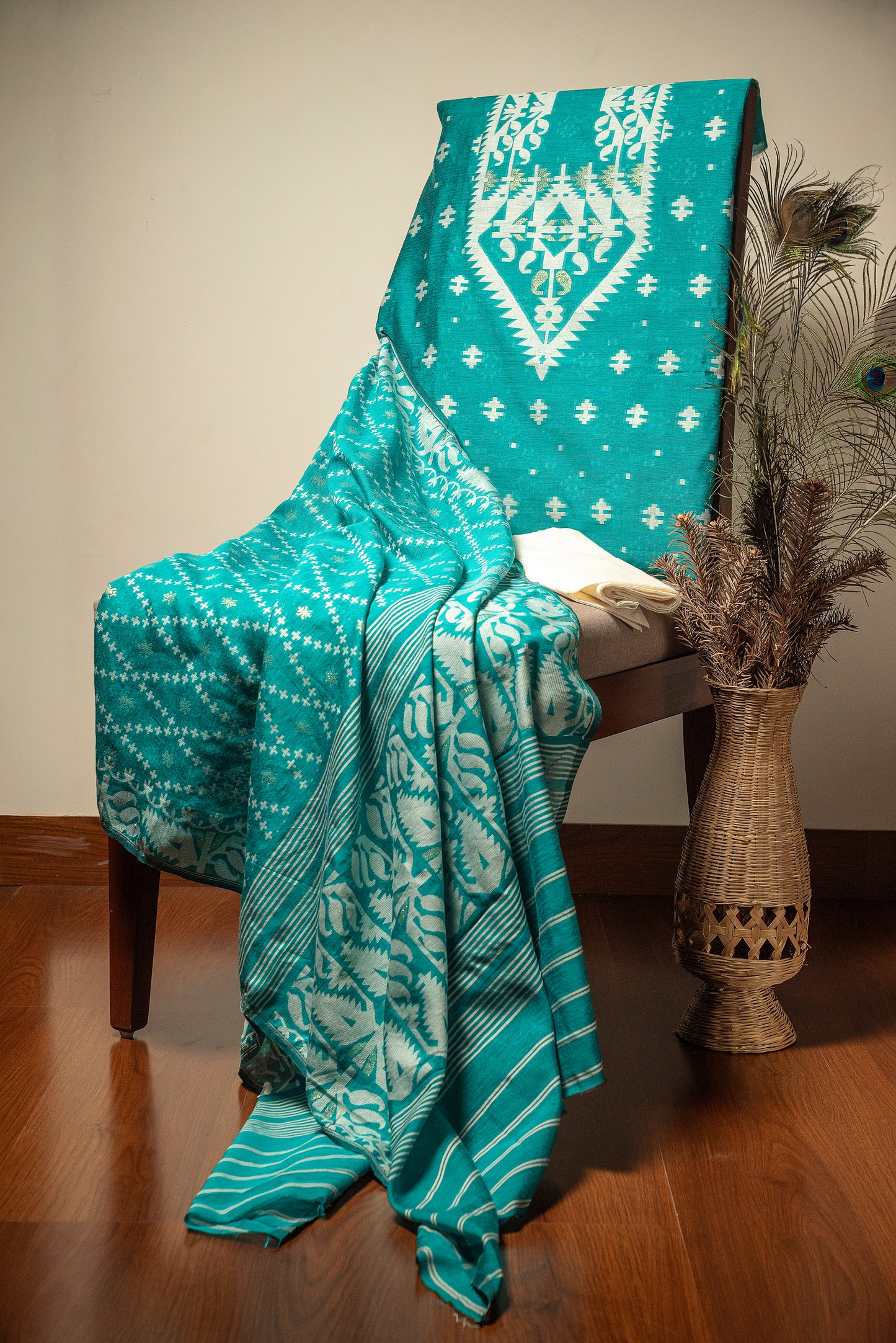 Turquoise Premium Cotton Silk Suit